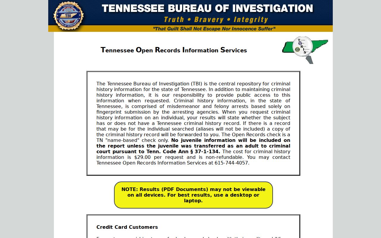 Lewis County warrant search distinction from the TBI TORIS criminal-history interface