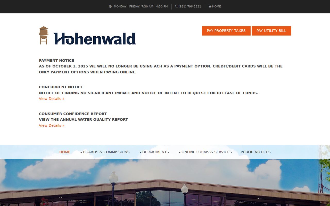 Hohenwald warrant record routing between City Hall and the city court office