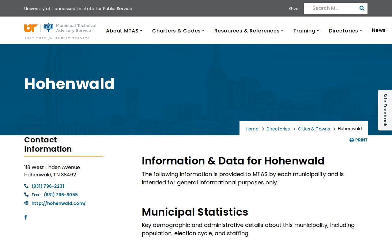Hohenwald warrant record contact verified through the municipal City Court directory